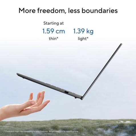 ASUS Vivobook S14 S3407CA-LY057WS, Ultra 5 225H, 16GB, 512GB SSD, Intel Graphics, 14 inch WUXGA, Windows 11 Home, Office Home 2024, M365 Basic,1 Year, Silver