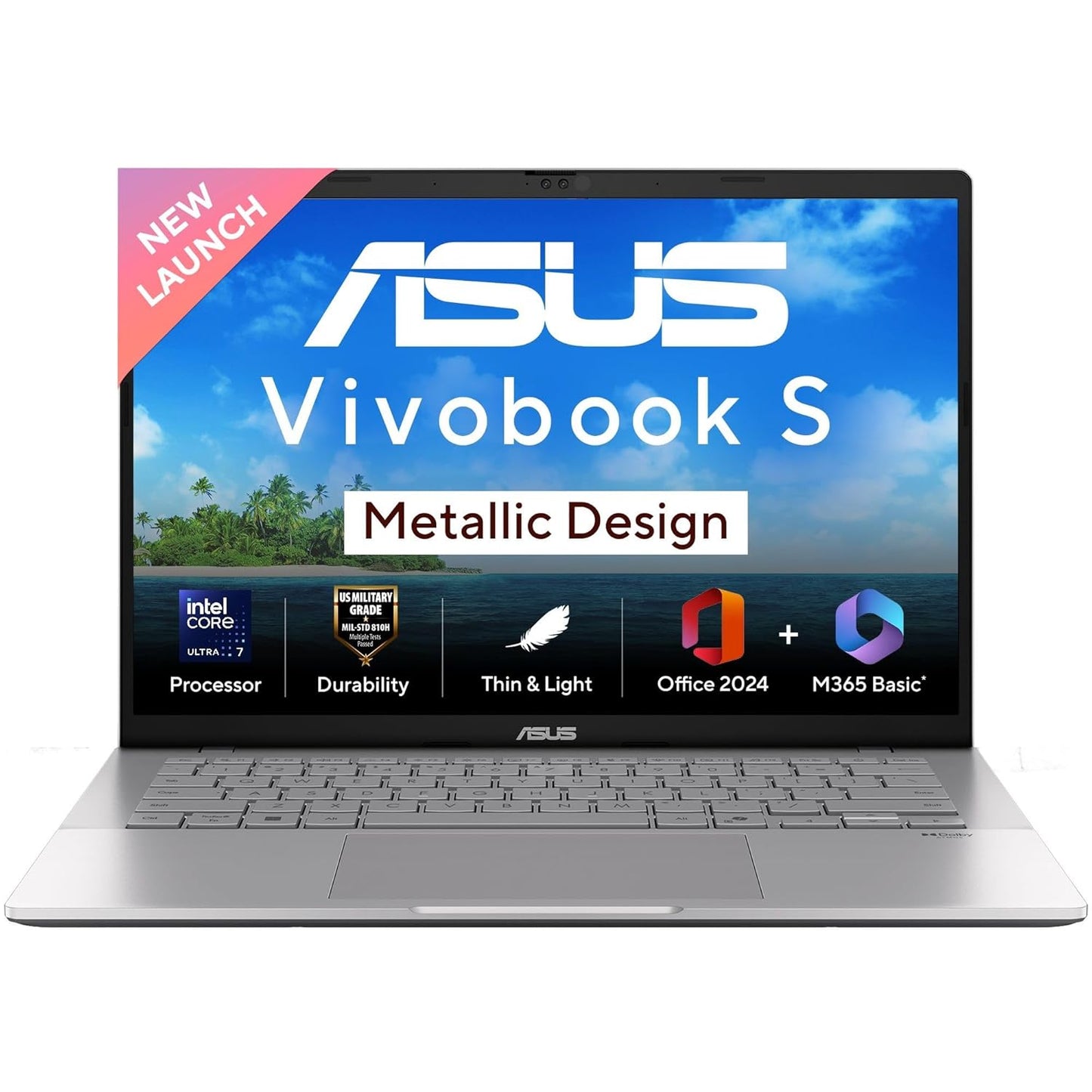 ASUS VIVOBOOK S14, AI POWERED LIGHT WEIGHT LAPTOP, INTEL CORE ULTRA 7 255H (16GB/512GB/INTEL GRAPHICS/35.56 CMS (14) WUXGA/WINDOWS 11 HOME/OFFICE HOME 2024 + M365 BASIC (1 YEAR VALIDITY) S3407CA-LY084WS