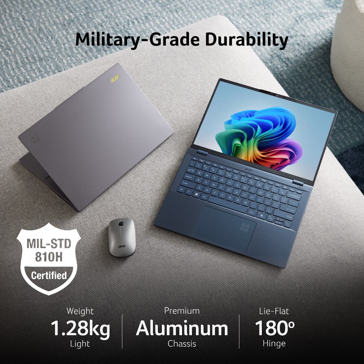 ACER SWIFT 14 AI INTEL CORE ULTRA 7 256V PROCESSOR (WINDOWS 11 HOME + MICROSOFT OFFICE/16 GB/ 1TB SSD) STREAM BLUE, SF14-51, 35.56 CM (14.0") OLED WUXGA DISPLAY