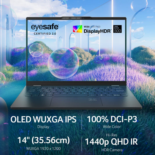 ACER SWIFT 14 AI INTEL CORE ULTRA 7 256V PROCESSOR (WINDOWS 11 HOME + MICROSOFT OFFICE/16 GB/ 1TB SSD) STREAM BLUE, SF14-51, 35.56 CM (14.0") OLED WUXGA DISPLAY