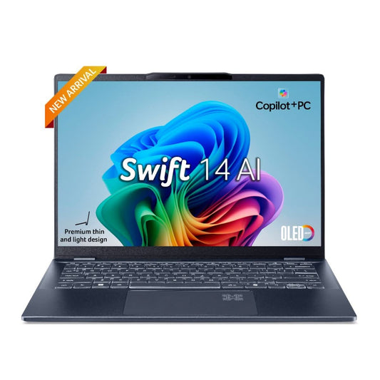 ACER SWIFT 14 AI INTEL CORE ULTRA 7 256V PROCESSOR (WINDOWS 11 HOME + MICROSOFT OFFICE/16 GB/ 1TB SSD) STREAM BLUE, SF14-51, 35.56 CM (14.0 INCH) OLED WUXGA DISPLAY NX.J2HSI.001