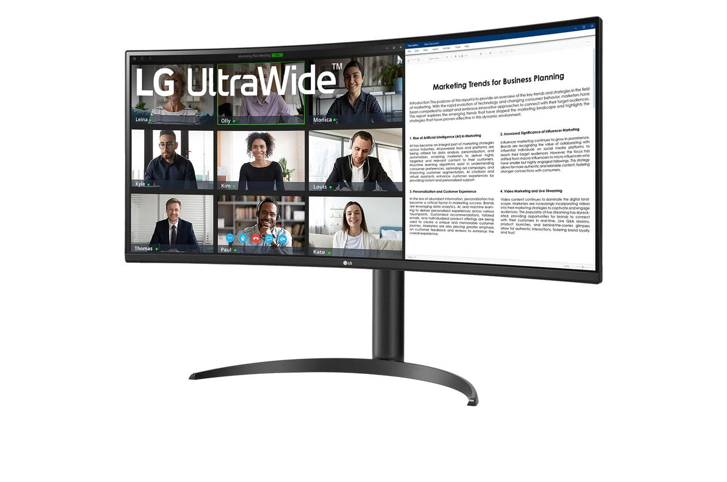 LG 34WR55QC-B 34  Curved UltraWide  Monitor