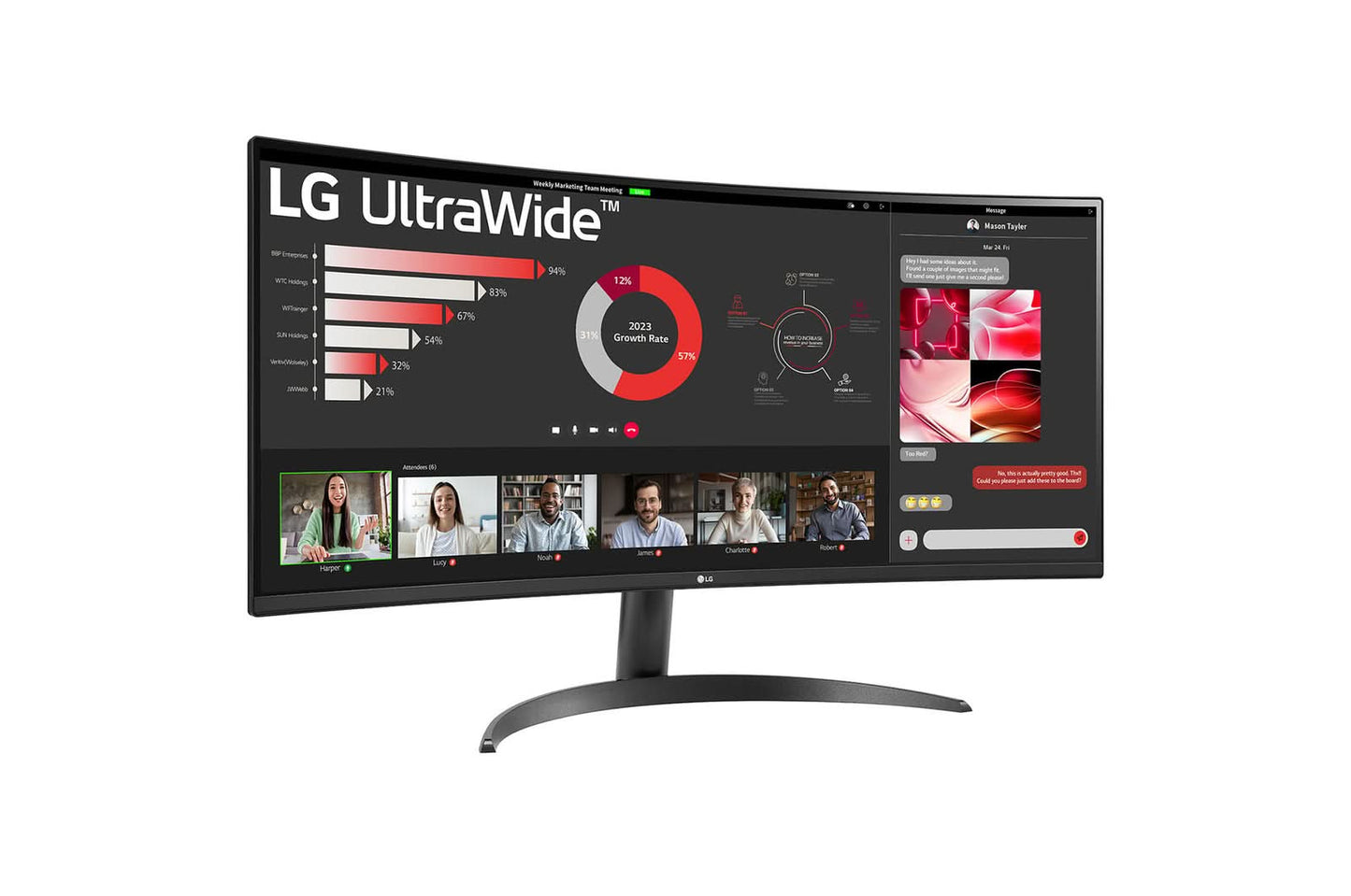 LG 34WR50QC-B Ultrawide Curved Monitor