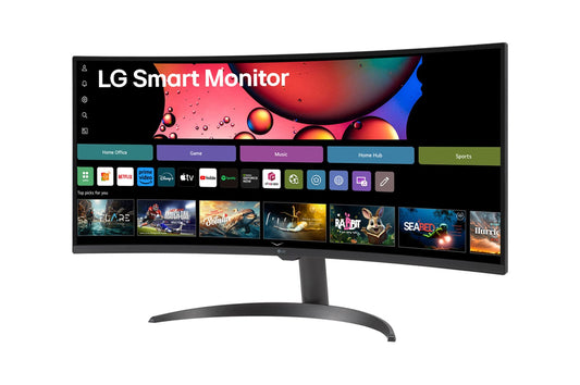 LG 34SR60QC-B 34-inch MyView Smart Monitor WQHD Curved Screen 100Hz with webOS