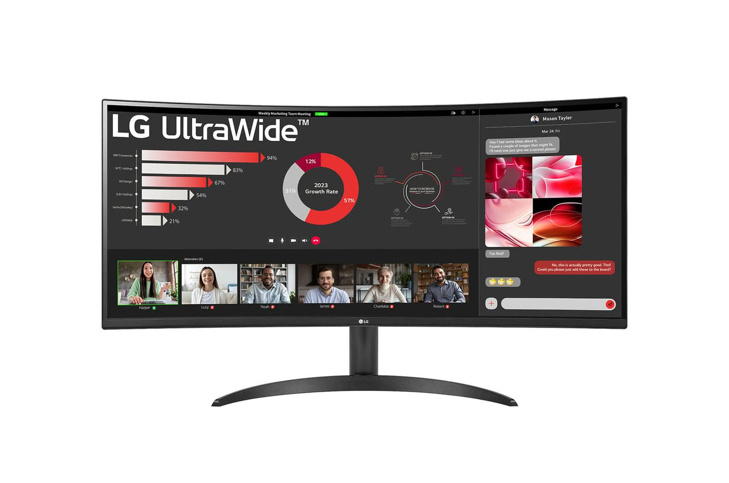 LG 34WR50QC-B Ultrawide Curved Monitor