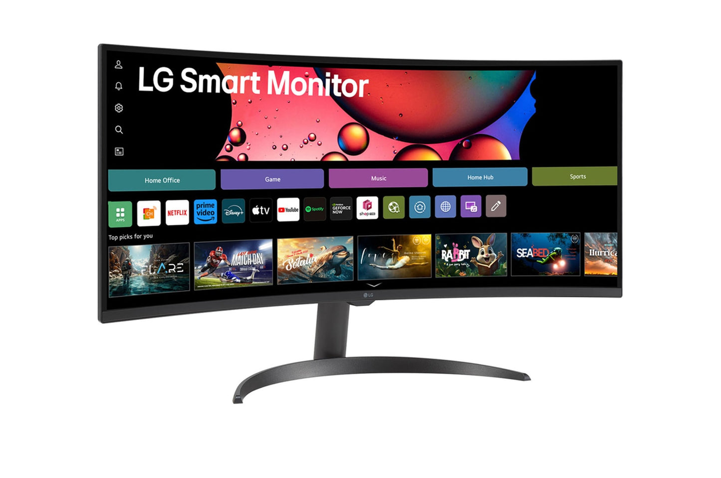 LG 34SR60QC-B 34-INCH MYVIEW SMART MONITOR WQHD CURVED SCREEN 100HZ WITH WEBOS