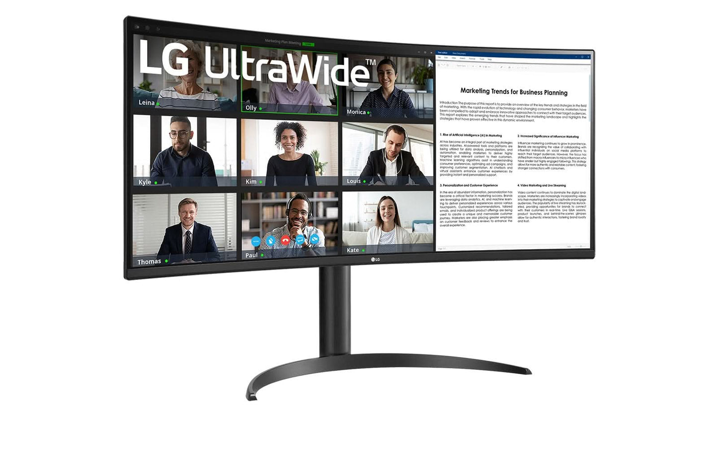 LG 34WR55QC-B 34  Curved UltraWide  Monitor