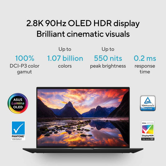 ASUS ZENBOOK 14X OLED AMD RYZEN 5 HEXA CORE 5600HS - (16 GB/512 GB SSD/WINDOWS 11 HOME) UM5401QA-KM541WS THIN AND LIGHT LAPTOP  (14 INCH, GLASS JADE BLACK, 1.40 KG, WITH MS OFFICE)