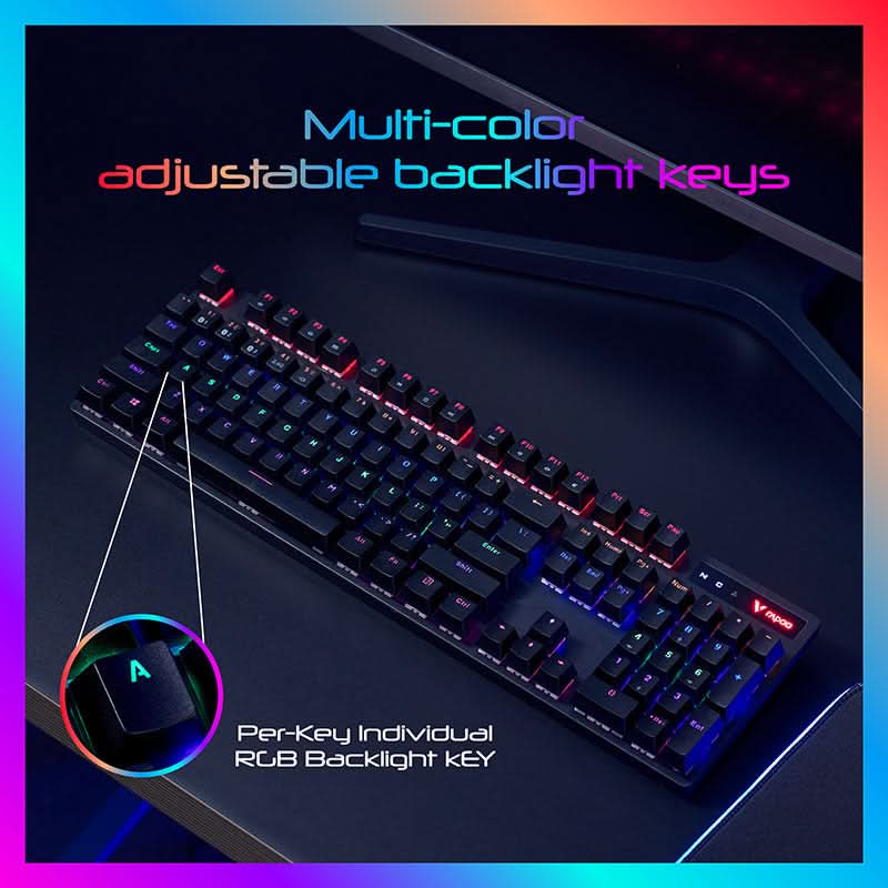 RAPOO V500 PRO MECHANICAL GAMING KEYBOARD (BLACK)– Vishal Peripherals