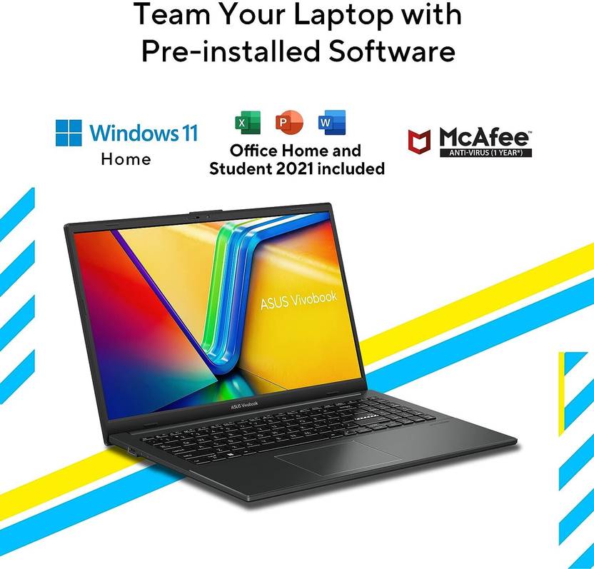 ASUS INTEL CORE I3 13TH GEN - (8 GB/512 GB SSD/WINDOWS 11 HOME) ?E1504GA-NJ322WS LAPTOP  (15.6 INCH, BLACK, WITH MS OFFICE)