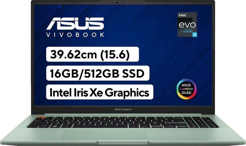 ASUS Intel Core i5 12th Gen 12500H - (16 GB/512 GB SSD/Windows 11 Home) K3502ZA-L503WS Thin and Light Laptop  (15.6 inch, Brave Green, With MS Office)