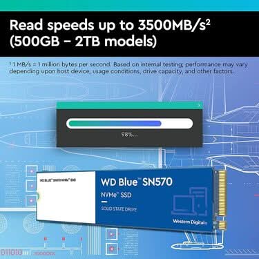 WESTERN DIGITAL BLUE 500GB NVME M.2 SN570 SSD