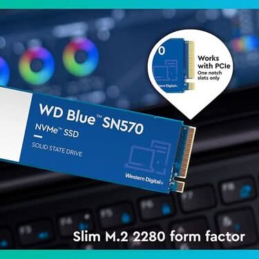 WESTERN DIGITAL BLUE 500GB NVME M.2 SN570 SSD