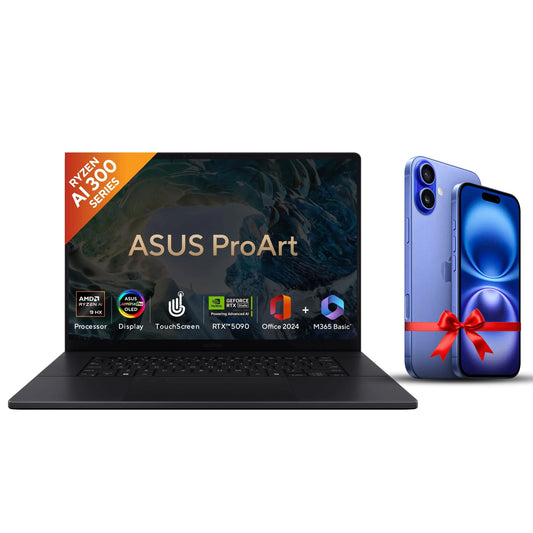ASUS ProArt P16 OLED, Creator Laptop, AMD Ryzen AI 9 HX 370 (64GB/2TB/RTX 5090/40.64 cms (16) 4K Touch/Windows 11 Home/Office Home 2024 + M365 Basic (1 Year Validity) H7606WX-SE028WS