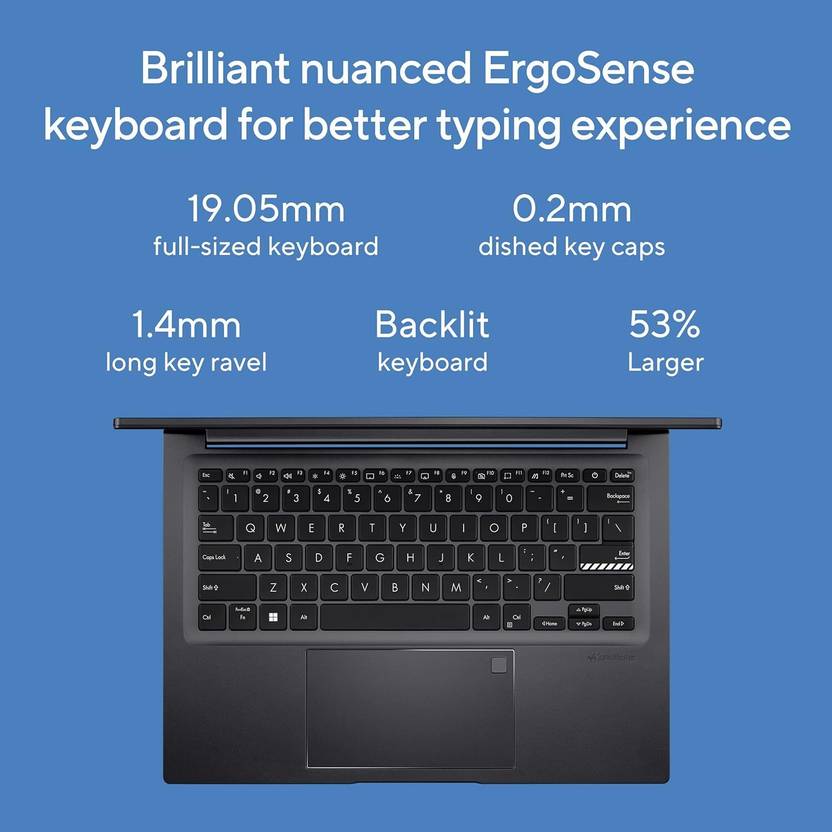 ASUS Vivobook 14 OLED Intel Core i5 12th Gen 1235U - (16 GB/512 GB SSD/Windows 11 Home) X1405ZA-KM511WS Thin and Light Laptop  (14 inch, Indie Black, 1.5 kg, With MS Office)