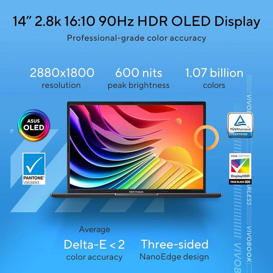 ASUS Vivobook 14 OLED Intel Core i5 12th Gen 1235U - (16 GB/512 GB SSD/Windows 11 Home) X1405ZA-KM511WS Thin and Light Laptop  (14 inch, Indie Black, 1.5 kg, With MS Office)