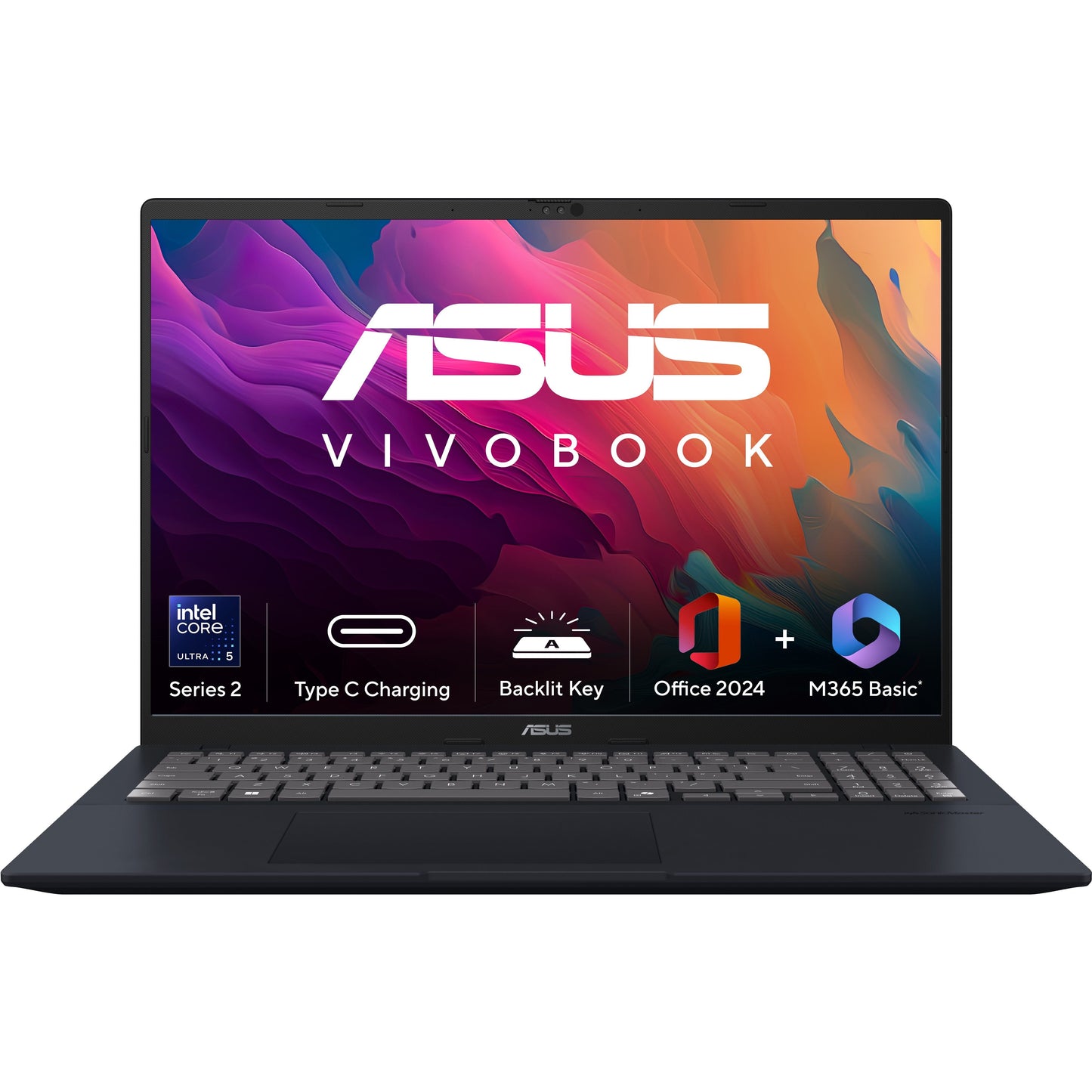ASUS VIVOBOOK 16, AI POWERED LIGHT WEIGHT LAPTOP, INTEL CORE ULTRA 5 225H (16GB/512GB/INTEL GRAPHICS/40.64 CMS (16) WUXGA/WINDOWS 11 HOME/OFFICE HOME 2024 + M365 BASIC (1 YEAR VALIDITY) X1607CA-MB139WS