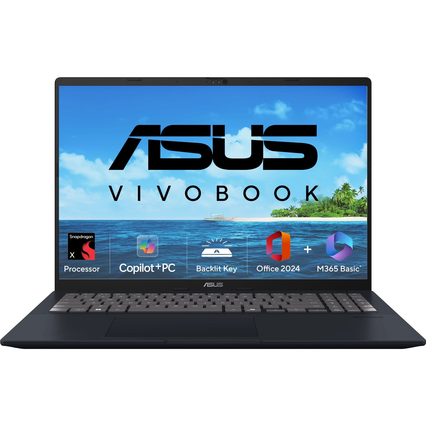 ASUS VIVOBOOK 16, AI POWERED LAPTOP, SNAPDRAGON X X1 26 100 (16GB/512GB/QUALCOMM ADRENO GPU/16.0 INCH WUXGA/WINDOWS 11 HOME/MS OFFICE 365 (1 YEAR)* + OFFICE HOME 2024) X1607QA-MB049WS