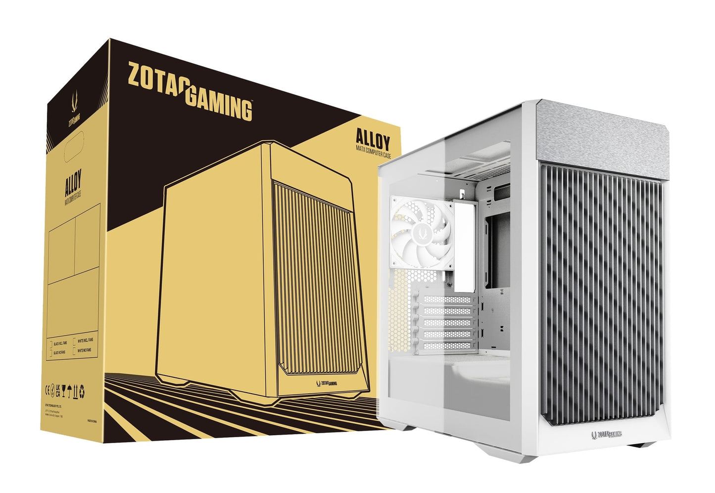 ZOTAC GAMING ALLOY mATX Computer Case (White)