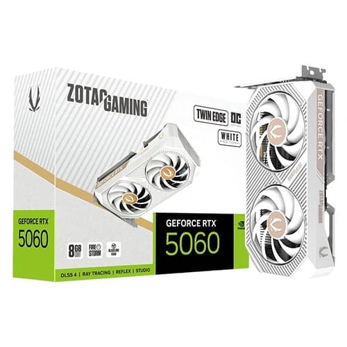 ZOTAC GAMING GEFORCE 8GB RTX 5060 TWIN EDGE OC WHITE GRAPHIC CARD