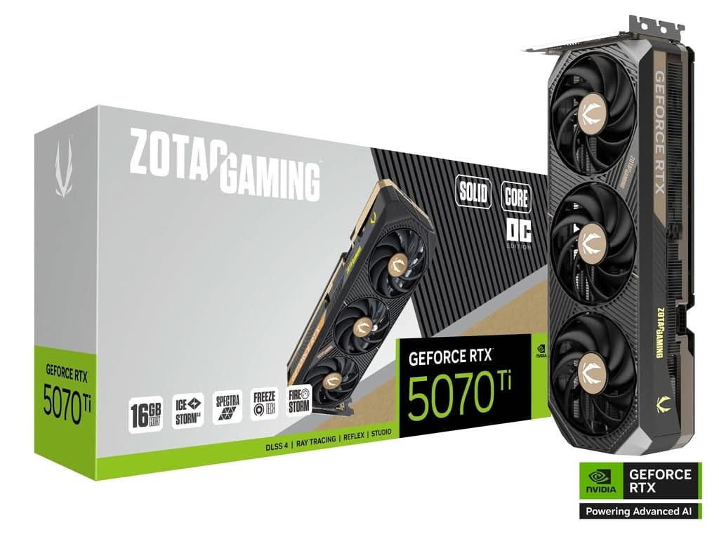 ZOTAC GAMING RTX 5070 TI SOLID CORE OC 16GB GRAPHICS CARD